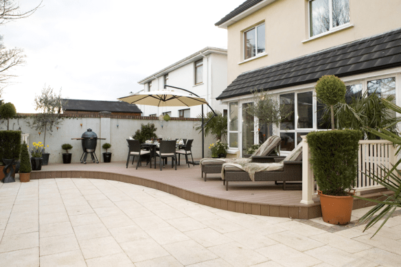 Sun drenched back yard